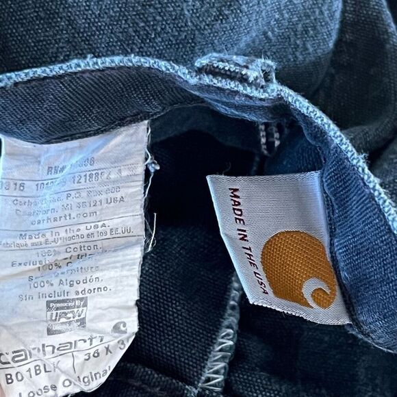 Vintage Distressed Carhartt Black Double Knee Pants Made In USA 38 - Picture 7 of 7